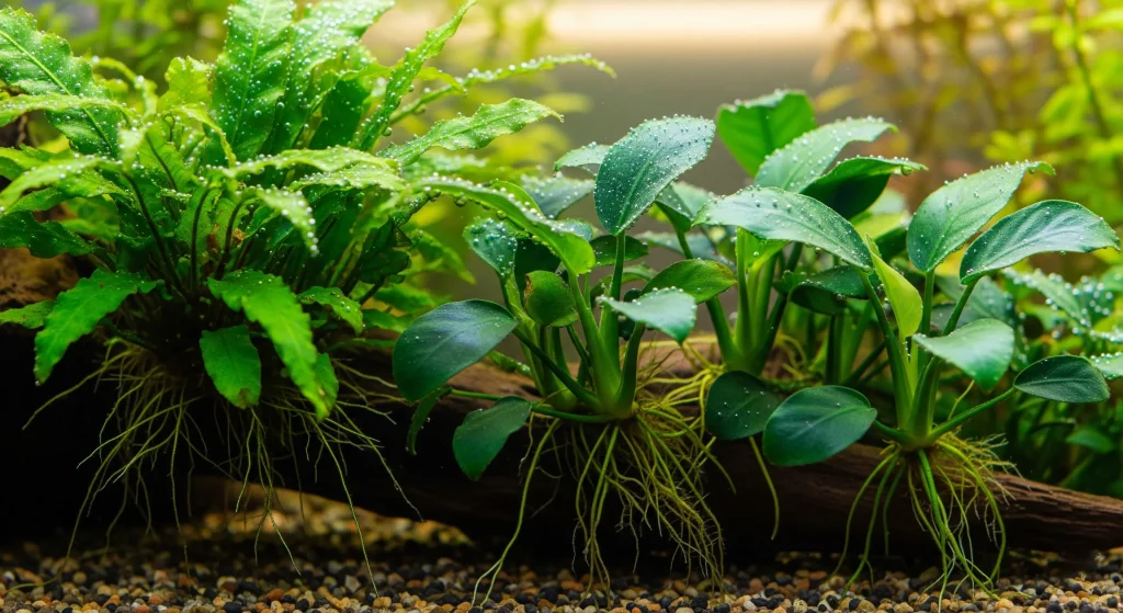 beginner friendly aquarium plants Malaysia - Java Fern Anubias