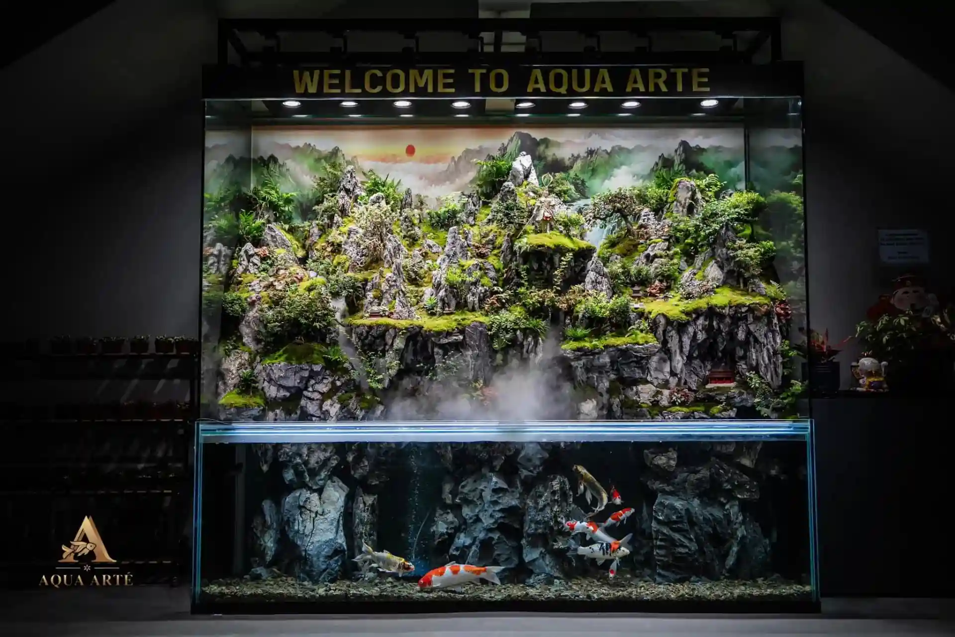 Home - 中文 (中国) 10 Aqua Arté 高端鱼缸造景 吉隆坡鱼缸定制水族箱 天然沉木与生态石材 半水陆缸设计