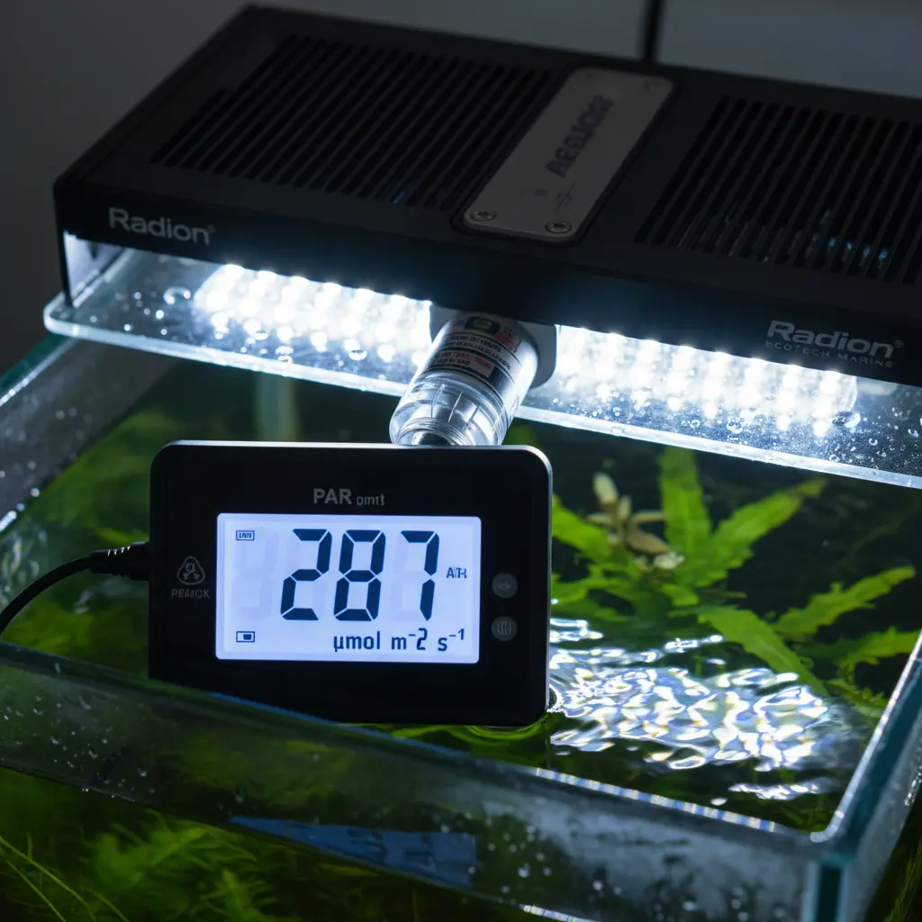 aquarium LED lighting Malaysia PAR measurement
